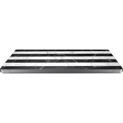 Black and White Striped Marble Universal Laptop 15in (12.2 x 8.8in) Skin